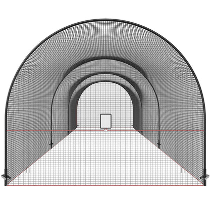 Baseball Batting Cage, Softball och Baseball Batting Cage Nät och ram, övningsbärbart burnät med bärväska, Heavy Duty sluten pitching-bur, för backyard slagträning, 33FT