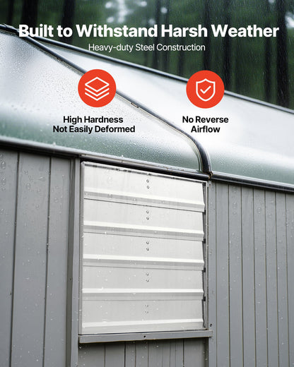 20 inch Shutter Exhaust Fan, Wall Mounted Attic Vent Fan with 3000 CFM Airflow, AC Motor, Heavy-duty Steel Construction, Low Noise for Shed, Garage, Greenhouse Ventilation Cooling, Silver