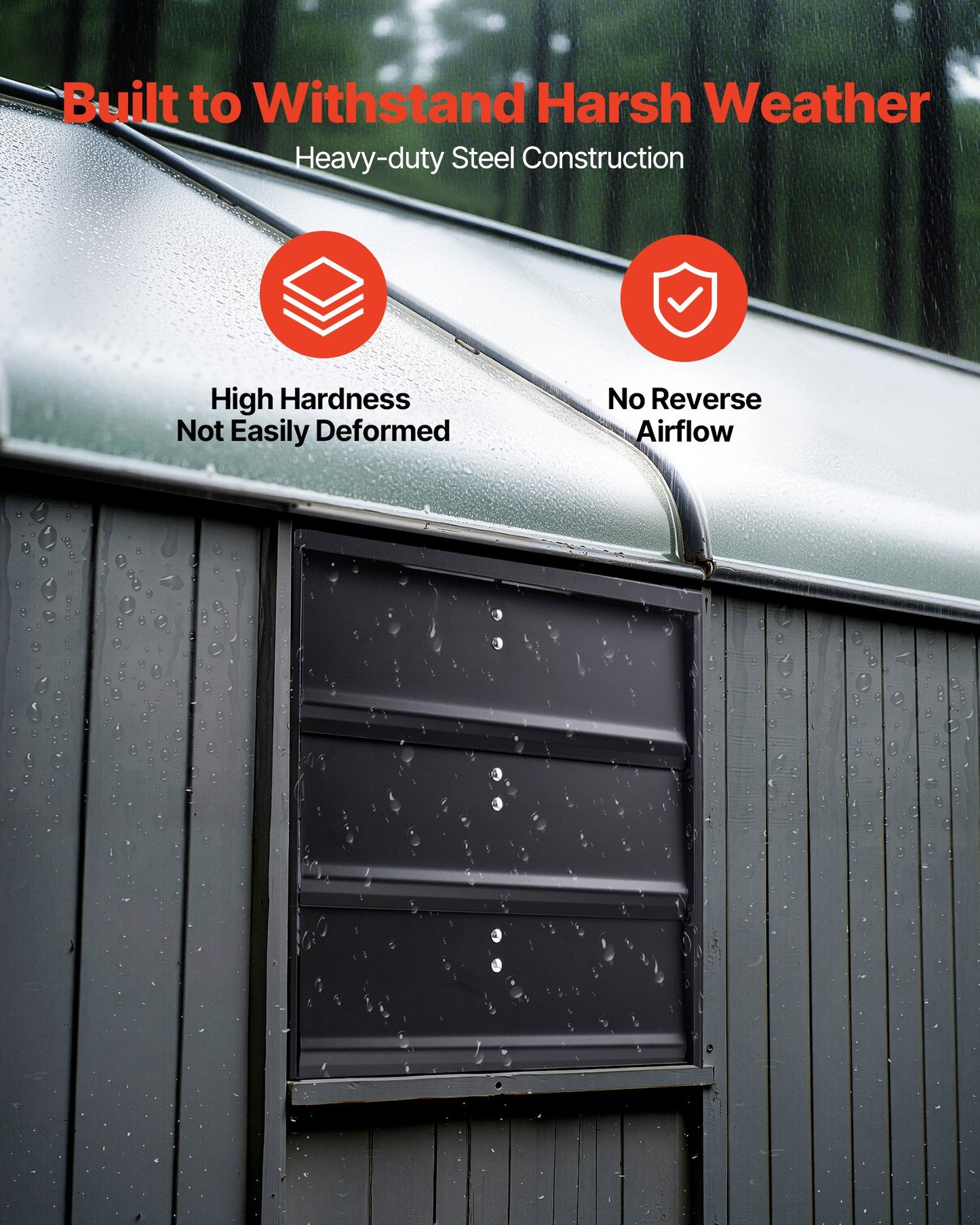 14 inch Shutter Exhaust Fan, Wall Mounted Attic Vent Fan with Variable Speed Controller, 1400 CFM, AC Motor, Heavy-duty Steel, Low Noise for Shed, Garage, Greenhouse Ventilation Cooling, Black