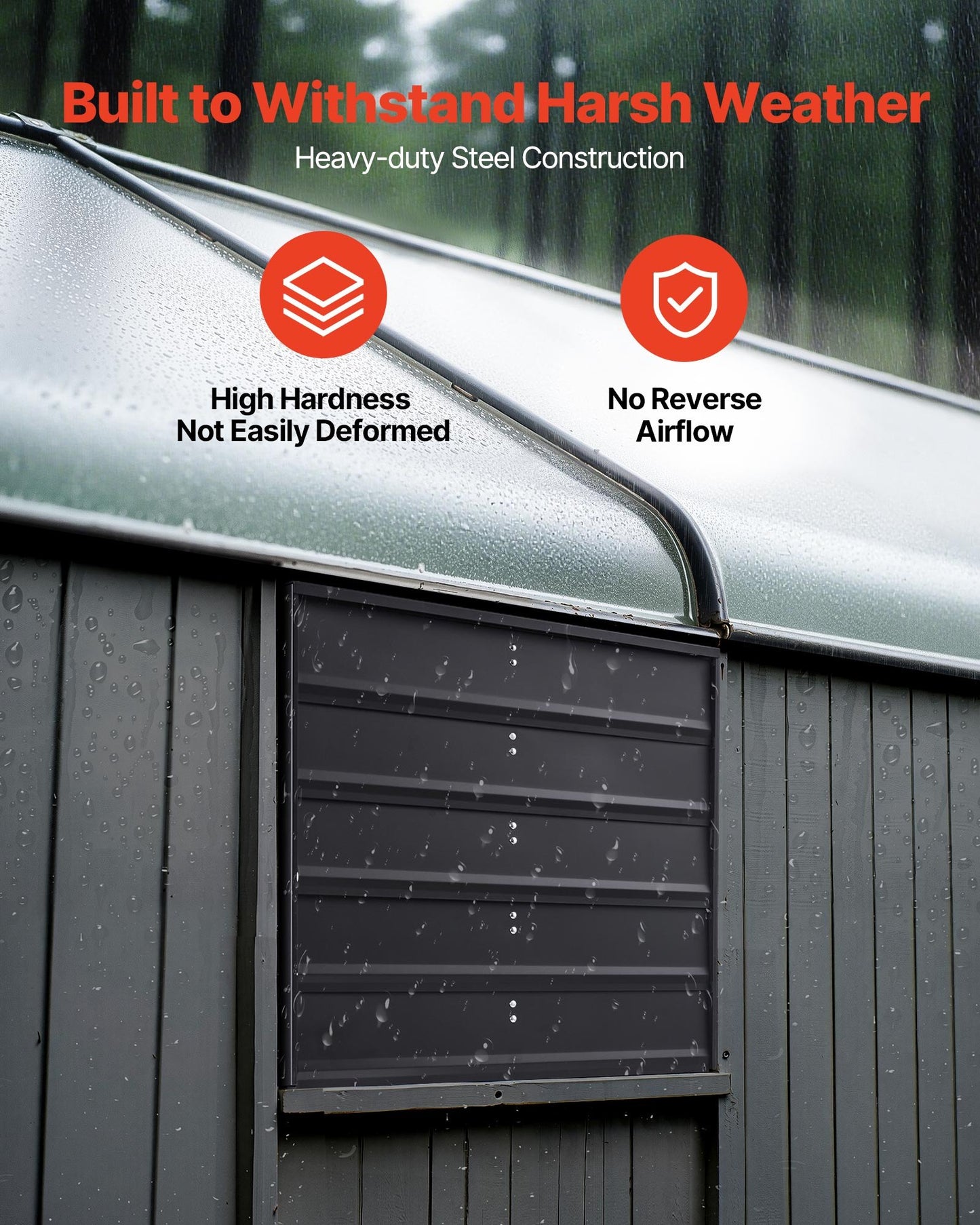 24 inch Shutter Exhaust Fan, Wall Mounted Attic Vent Fan with Variable Speed Controller, 4800 CFM, AC Motor, Heavy-duty Steel, Low Noise for Shed, Garage, Greenhouse Ventilation Cooling, Black