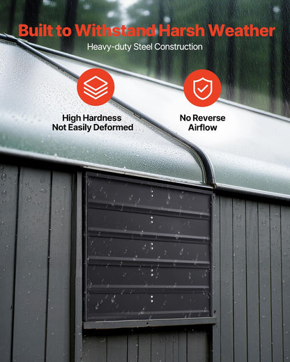 24 inch Shutter Exhaust Fan, Wall Mounted Attic Vent Fan with Variable Speed Controller, 4800 CFM, AC Motor, Heavy-duty Steel, Low Noise for Shed, Garage, Greenhouse Ventilation Cooling, Black