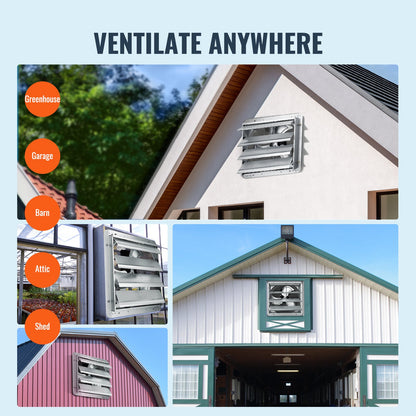 Abluftventilator, 406 mm, Wandmontage, 1506 CFM, AC