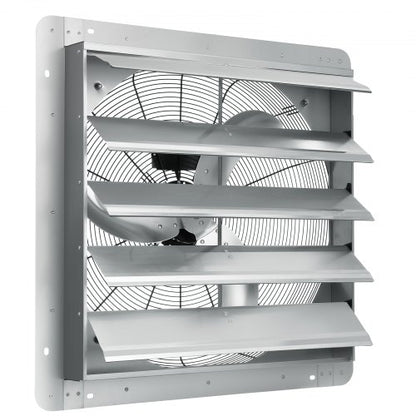 24'' Shutter Exhaust Fan, High-speed 3320 CFM, Aluminum Wall Mount Attic Fan with AC-motor, Ventilation and Cooling for Greenhouses, Garages, Sheds, Shops, FCC