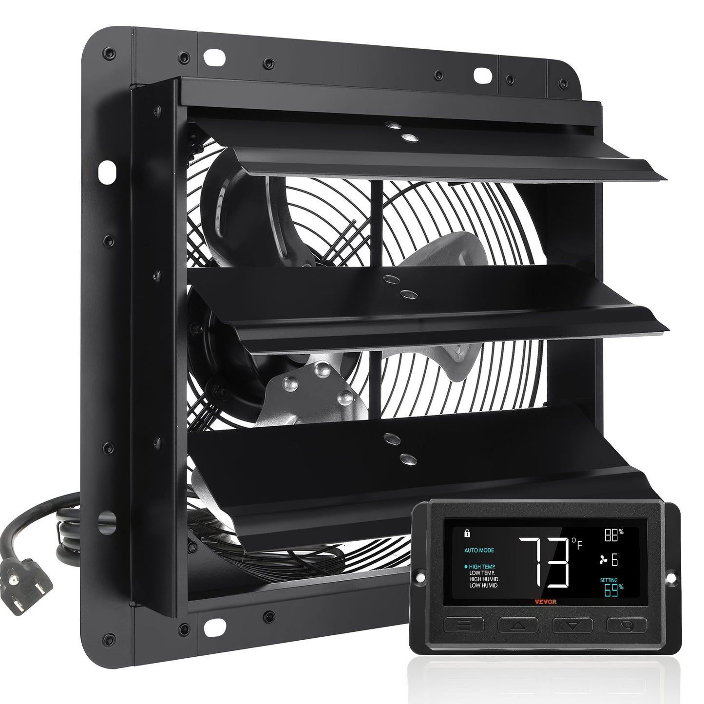 Shutter Exhaust Fan Shop Exhaust Fan 254mm Remote Control Wall Mount EC