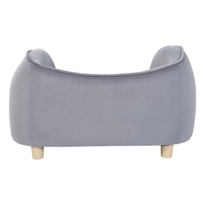 Pet Sofa, Dog Sofa for Small Dogs and Cats, Soft Velvety Dog Sofa, 66 lbs Loading Cat Sofa, Dark Gray