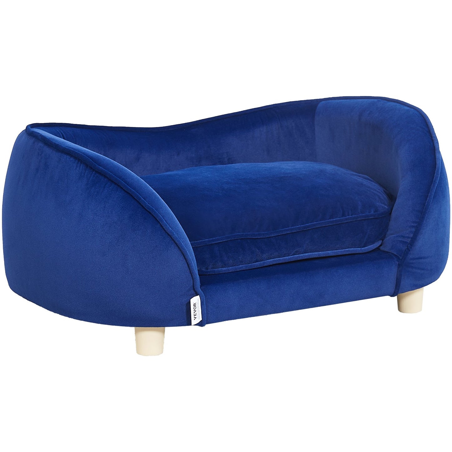 Haustiersofa, Hundesofa für mittelgroße Hunde und Katzen, weiches, samtiges Hundesofa, 36 kg belastbares Katzensofa, Dunkelblau