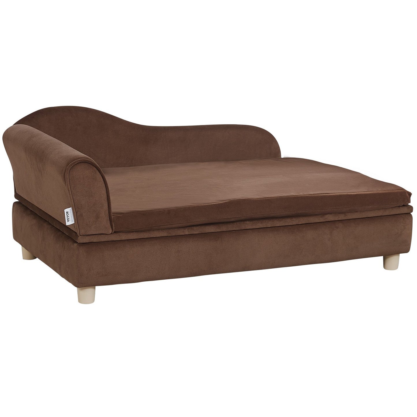 Haustiersofa, Hundesofa für große Hunde und Katzen, weiches samtiges Hundesofa, 110 lbs tragendes Katzensofa, Dunkelbraun