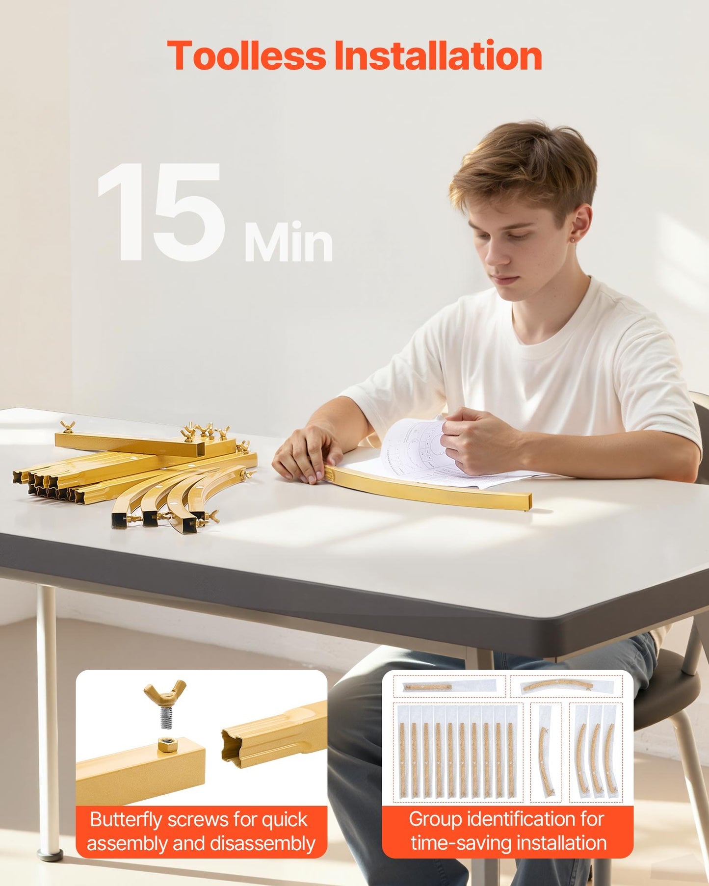 Arch Backdrop Stand, 7.2 x 4 ft, Stable Structure, Easy Assembly, 1 Piece Gold Metal Arch Backdrop Stand for Wedding, Birthday Party, Graduation, Holiday Celebration, and Ceremony Decoration