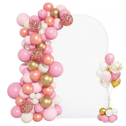 Arch Backdrop Stand, 7.2 x 4 ft, Stable Structure, Easy Assembly, 1 Piece Gold Metal Arch Backdrop Stand with Cover for Wedding, Birthday Party, Holiday Celebration, and Ceremony Decoration