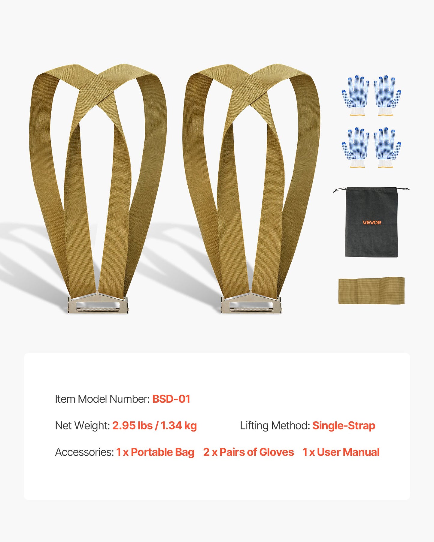 Moving Straps, Supports up to 1000 lbs, 2-Person Lifting and Moving System with 2 Harness Straps & 1 Load-bearing Strap, Adjustable Lifting Shoulder Straps Move Furniture Appliances Mattresses