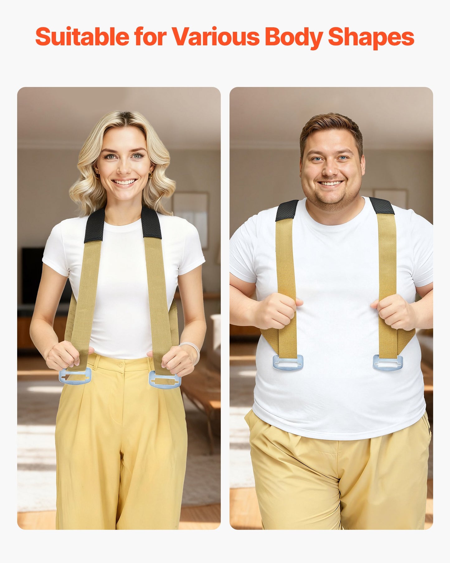 Moving Straps, Supports up to 1000 lbs, 2-Person Lifting and Moving System with 2 Harness Straps & 2 Load-bearing Straps, Adjustable Lifting Shoulder Straps Move Furniture Appliances Mattresses