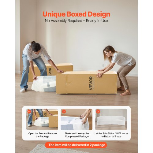 2840 mm böjd modulsoffa, modern lyxig sektionssoffa med 4 kuddar, överdimensionerad molnplyschmanchestersoffa med bred djup sits, för vardagsrum, sovrum, lägenhet, kontor, vit |  EU