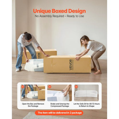 2840 mm böjd modulsoffa, modern lyxig sektionssoffa med 4 kuddar, överdimensionerad molnplyschmanchestersoffa med bred djup sits, för vardagsrum, sovrum, lägenhet, kontor, vit |  EU