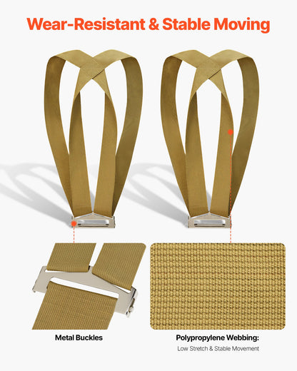 Moving Straps, 2-Person Lifting and Moving System with 2 Harness Straps, 1 Load-bearing Strap & 1 Handheld Strap, Adjustable Lifting Shoulder Straps Move Furniture Appliances Mattresses