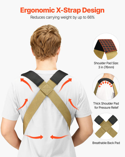 Moving Straps, 2-Person Lifting and Moving System with 2 Harness Straps, 2 Load-bearing Straps & 1 Handheld Strap, Adjustable Lifting Shoulder Straps Move Furniture Appliances Mattresses