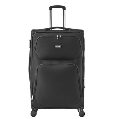 Softside Expandable Luggage with Spinner Wheels, 28-Inch Softside Checked Large Luggage, Lightweight Checked Suitcase with Expandable Zippered Pocket and TSA Lock, Black