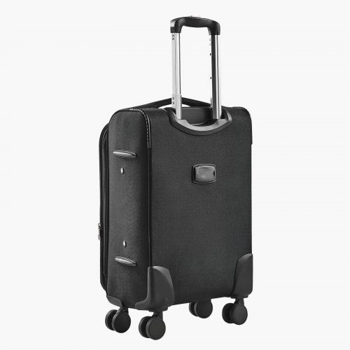 71 cm soft expandable suitcase with spinner wheels, checkered, black | EU