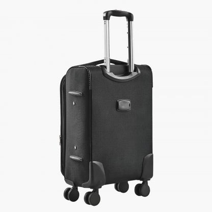 71 cm soft expandable suitcase with spinner wheels, checkered, black | EU