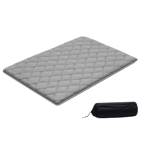 Japanese Tatami Mat, Full Size Foldable Japanese Tatami Mattress, Futon Mattress with Storage Bag & Fastener, 9-Layer Floor Mat for Sleeping, Dormitory, Meditation, Yoga, 80 x 54 x 3.5 in, Gray