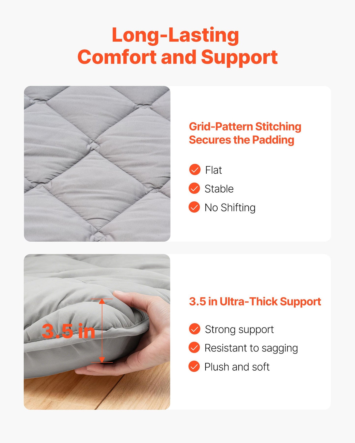 Japanese Tatami Mat, Full Size Foldable Japanese Tatami Mattress, Futon Mattress with Storage Bag & Fastener, 9-Layer Floor Mat for Sleeping, Dormitory, Meditation, Yoga, 80 x 54 x 3.5 in, Gray