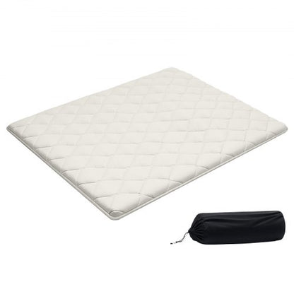 Japanese Tatami Mat, Queen Size Foldable Japanese Tatami Mattress, Futon Mattress with Storage Bag & Fastener, 9-Layer Floor Mat for Sleeping, Dormitory, Meditation, Yoga, 80 x 60 x 2.5 in, White
