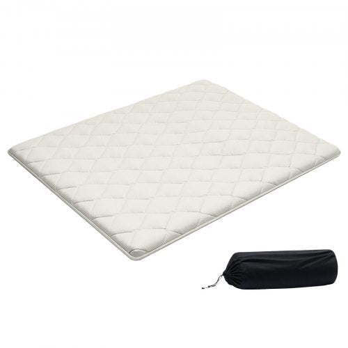 Japanese Tatami Mat, Queen Size Foldable Japanese Tatami Mattress, Futon Mattress with Storage Bag & Fastener, 9-Layer Floor Mat for Sleeping, Dormitory, Meditation, Yoga, 80 x 60 x 2.5 in, White