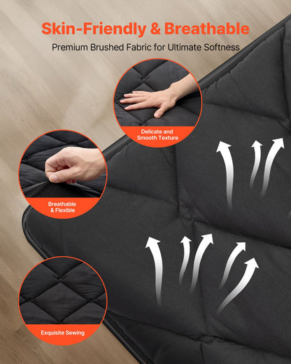 Japanese Tatami Mat, Queen Size Foldable Japanese Tatami Mattress, Futon Mattress with Storage Bag & Fastener, 9-Layer Floor Mat for Sleeping, Dorm, Meditation, Yoga, 80 x 60 x 3.5 in, Black