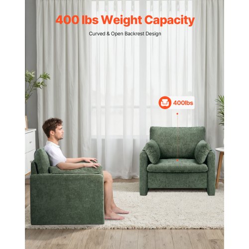 Grön Accentfåtölj med Armstöd Fåtölj i Enkelt Tyg för Hemmakontor