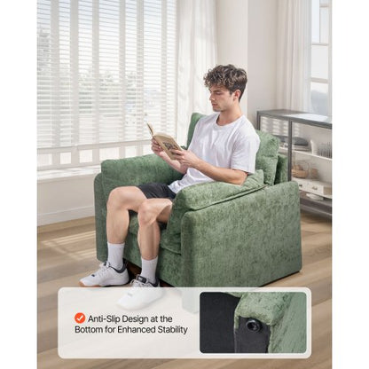 Grön Accentfåtölj med Armstöd Fåtölj i Enkelt Tyg för Hemmakontor