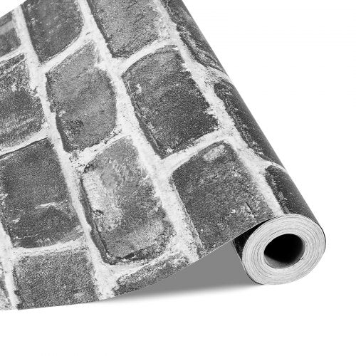 självhäftande tapet 45 cm x 10 m grå tegelsten vattentät för sovrum |  EU