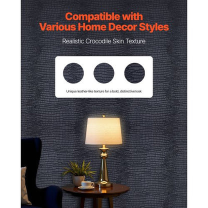 selbstklebende Tapete 40 cm x 10 m schwarz, rissig, wasserfest für Küche | EU