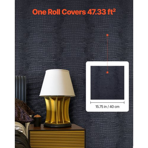 selbstklebende Tapete 40 cm x 10 m schwarz, rissig, wasserfest für Küche | EU