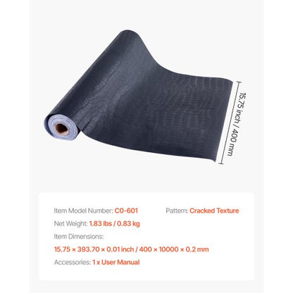 selbstklebende Tapete 40 cm x 10 m schwarz, rissig, wasserfest für Küche | EU