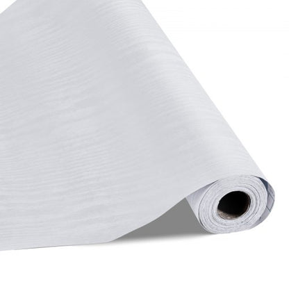 Selbstklebende Tapete 45 cm x 10 m Weiße Holzmaserung Wasserfest für Schreibtisch | EU