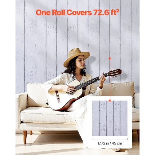 selbstklebende Tapete 45 cm x 12 m weiß Holzstruktur wasserfest | EU