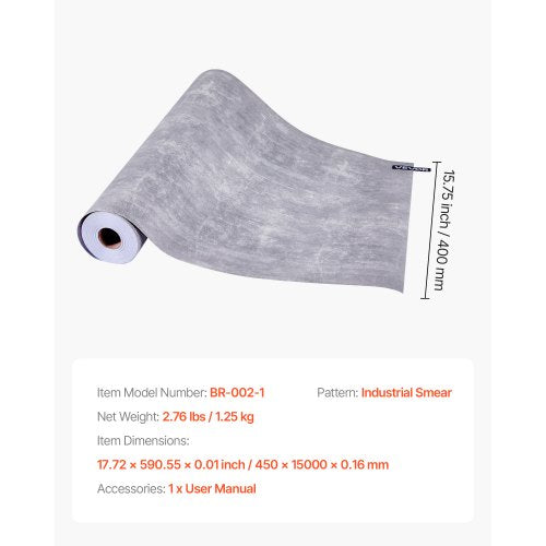 selbstklebende Tapete 40 cm x 15 m dunkelgrau industriell wasserfest | EU