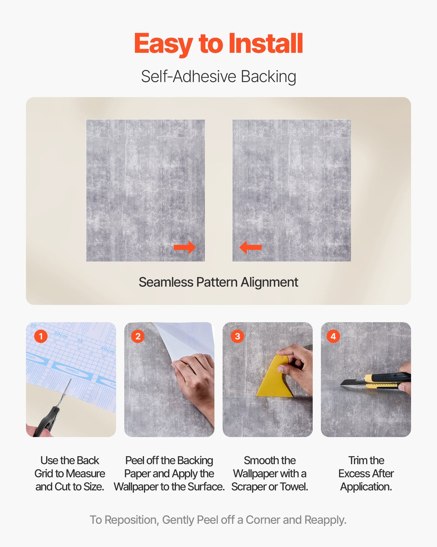 Peel and Stick Wallpaper, 15.7 x 590.5 inch Contact Paper Waterpoof Self Adhesive, Easy to Clean Wall Decorative Vinyl Roll for Bedroom Kitchen Bathroom Office,Dark Gray Industrial Style