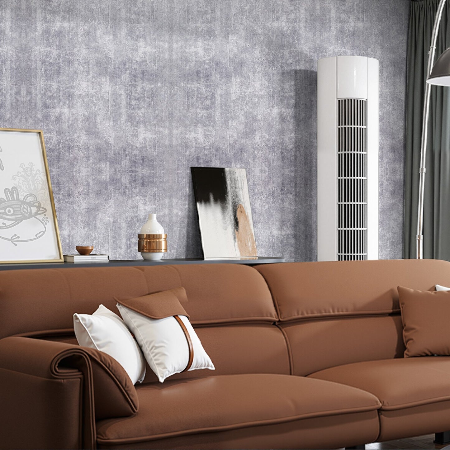 Peel and Stick Wallpaper, 15.7 x 590.5 inch Contact Paper Waterpoof Self Adhesive, Easy to Clean Wall Decorative Vinyl Roll for Bedroom Kitchen Bathroom Office,Dark Gray Industrial Style