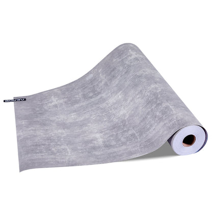 Peel and Stick Wallpaper, 15.7 x 590.5 inch Contact Paper Waterpoof Self Adhesive, Easy to Clean Wall Decorative Vinyl Roll for Bedroom Kitchen Bathroom Office,Dark Gray Industrial Style