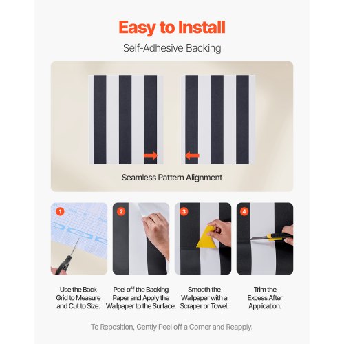 Selbstklebende Tapete 45 cm x 15 m Schwarz-Weiß Geometrisch Wasserfest | EU