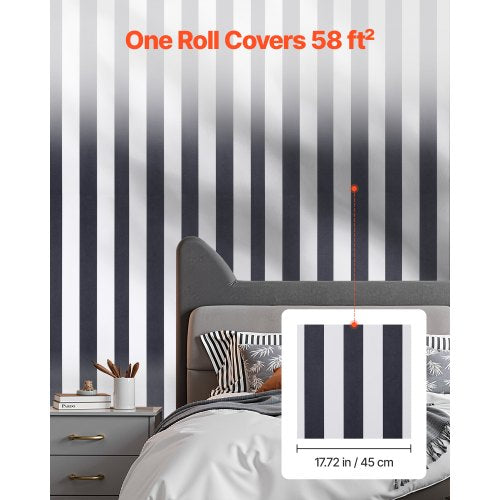 Selbstklebende Tapete 45 cm x 15 m Schwarz-Weiß Geometrisch Wasserfest | EU