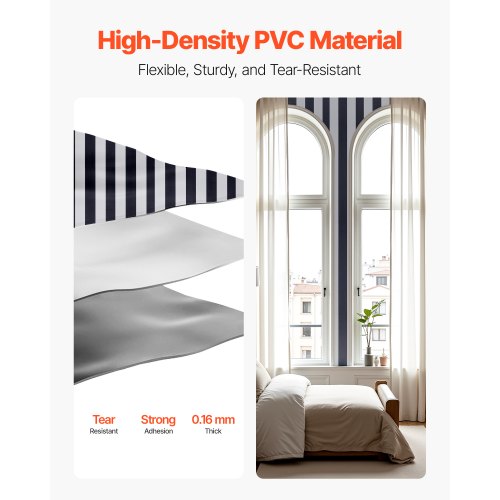 Selbstklebende Tapete 45 cm x 15 m Schwarz-Weiß Geometrisch Wasserfest | EU