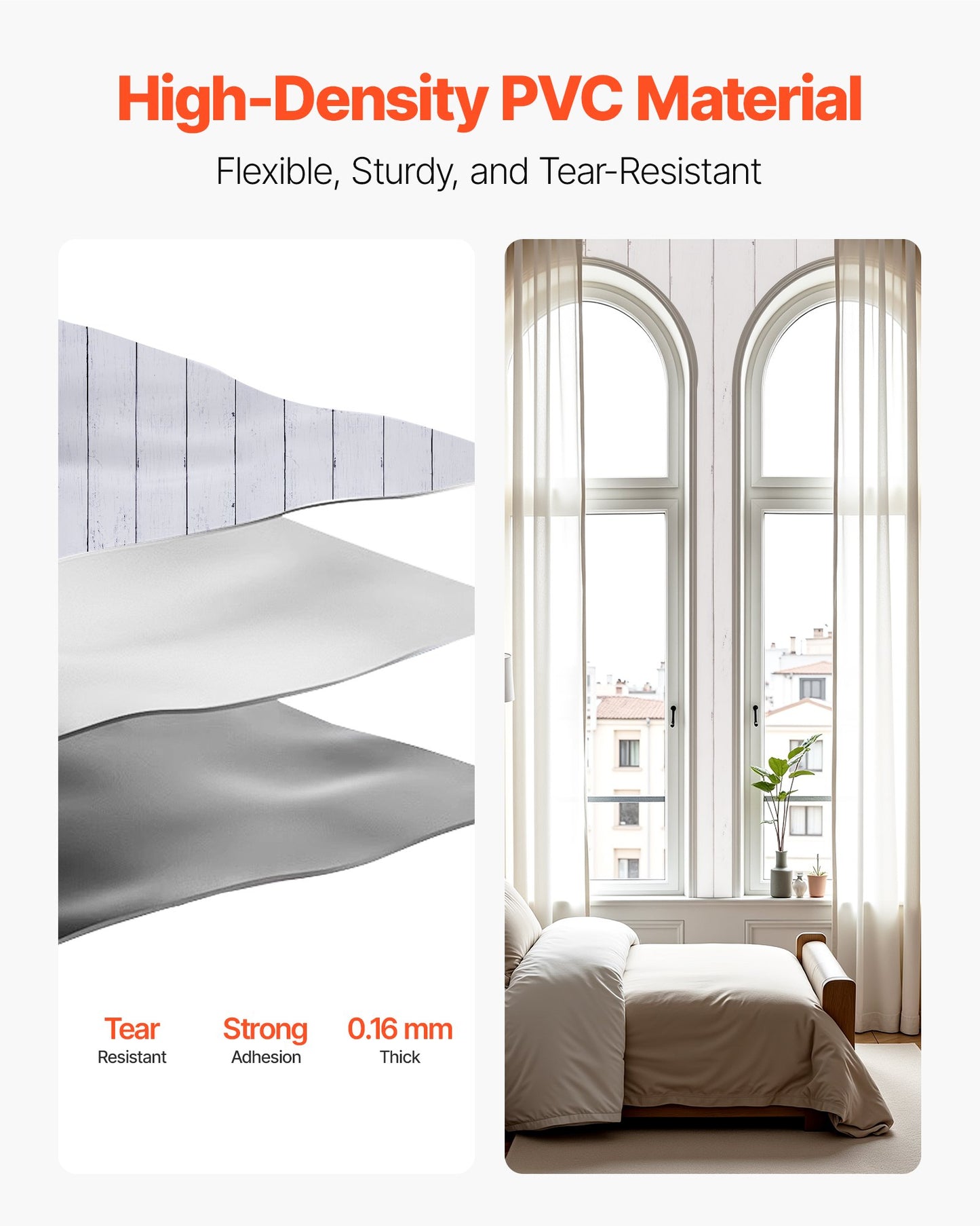 Peel and Stick Wallpaper, 17.7 x 590.5 inch Contact Paper White Wood Textured Waterpoof Self Adhesive, Easy to Clean & Peel Wall Decorative Vinyl Roll for Bedroom Kitchen Bathroom Office Desk