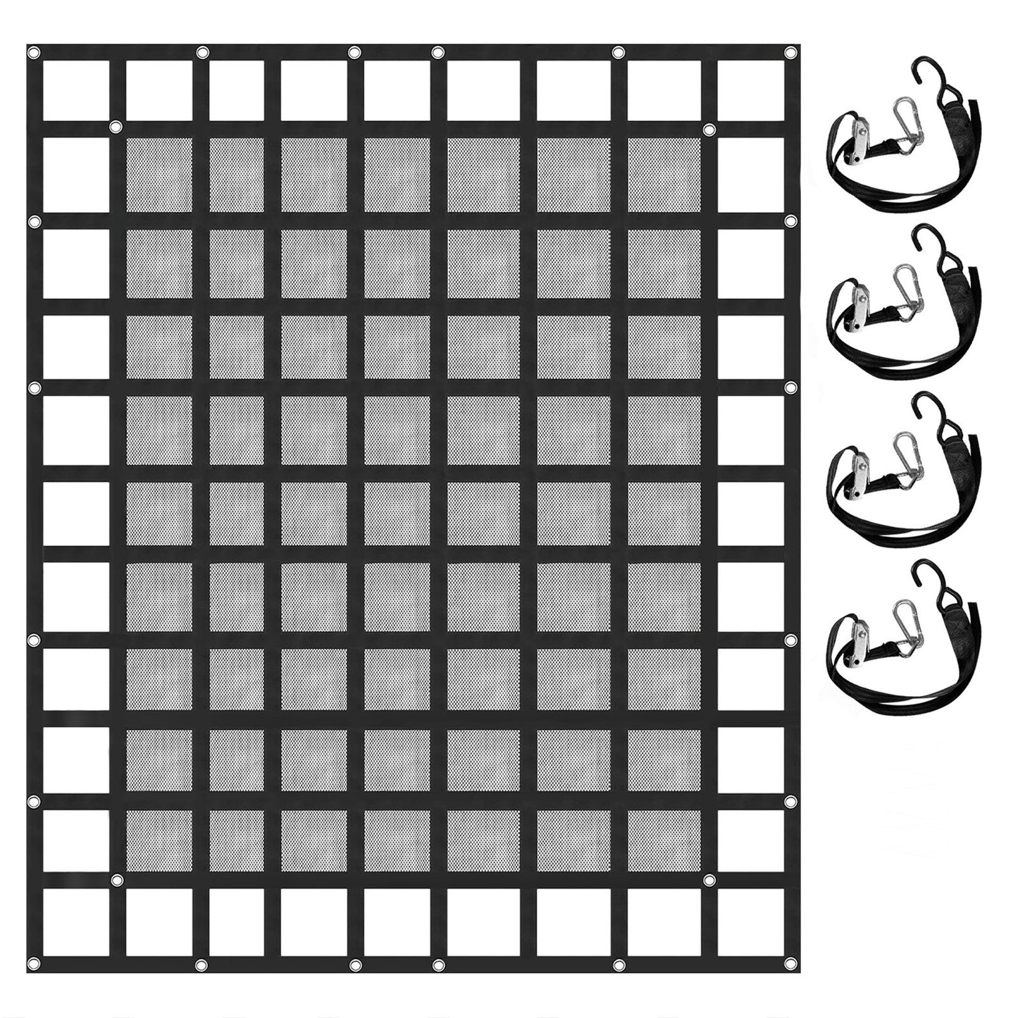 8' x 6.7' Truck Net Net with Cam Buckles and S-Hooks Pickup Bed 1100lbs