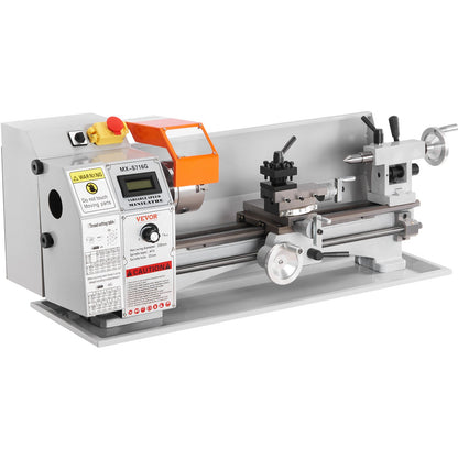 Mini Metal Lathe Machine, 7'' x 16'', 800W Precision Power Metal Lathe, 150-2500 RPM Continuously Variable Speed, with 3.9'' 3-Jaw Metal Chuck Toolbox for Machining Precision Parts
