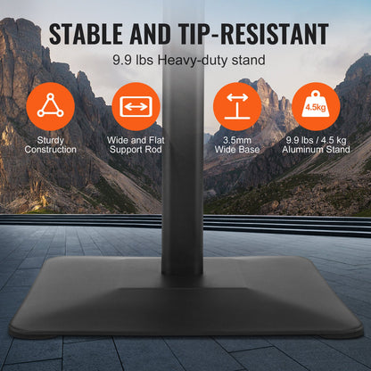 Sockel-Schildhalter, 8,5 x 11 Zoll, vertikal und horizontal verstellbarer Plakatständer, robuster Boden-Schildhalter mit Metallsockel für Displays, Werbung und den Außenbereich, schwarz