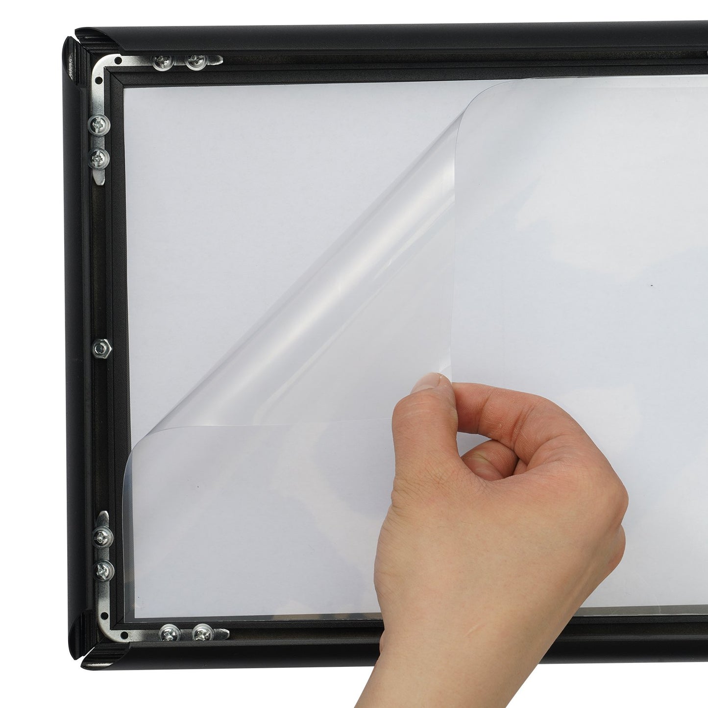 Sockel-Schildhalter, 8,5 x 11 Zoll, vertikal und horizontal verstellbarer Plakatständer, robuster Boden-Schildhalter mit Metallsockel für Displays, Werbung und den Außenbereich, schwarz