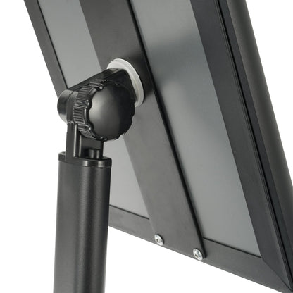 Sockel-Schildhalter, 8,5 x 11 Zoll, vertikal und horizontal verstellbarer Plakatständer, robuster Boden-Schildhalter mit Metallsockel für Displays, Werbung und den Außenbereich, schwarz
