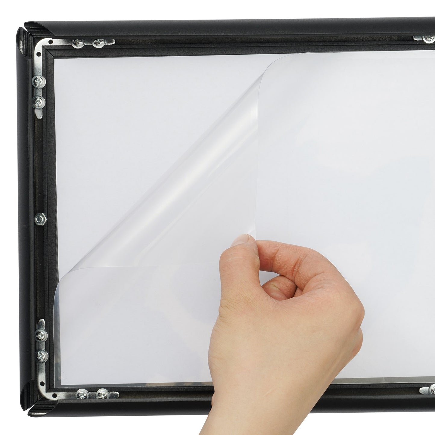 Piedestalskylthållare, 8,5 x 11 tums vertikalt och horisontellt justerbart affischställ, kraftig golvskylthållare med rund bas för display, reklam och utomhus, svart