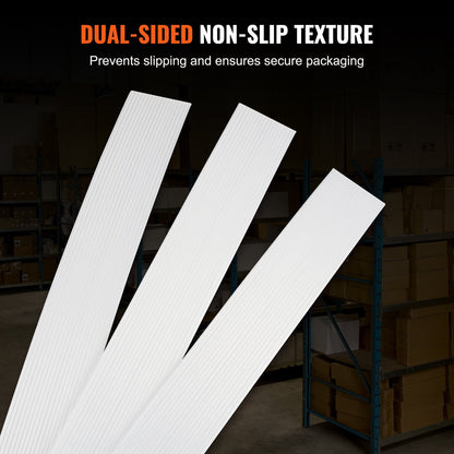 Packaging Woven Cord Strapping Roll, 330' Length x 3/4" Width x 0.03" Thickness, 1763 lbs Break Strength, Heavy Duty Banding Pallet Strap Coil, Portable Strong Banding Packing Straps, White